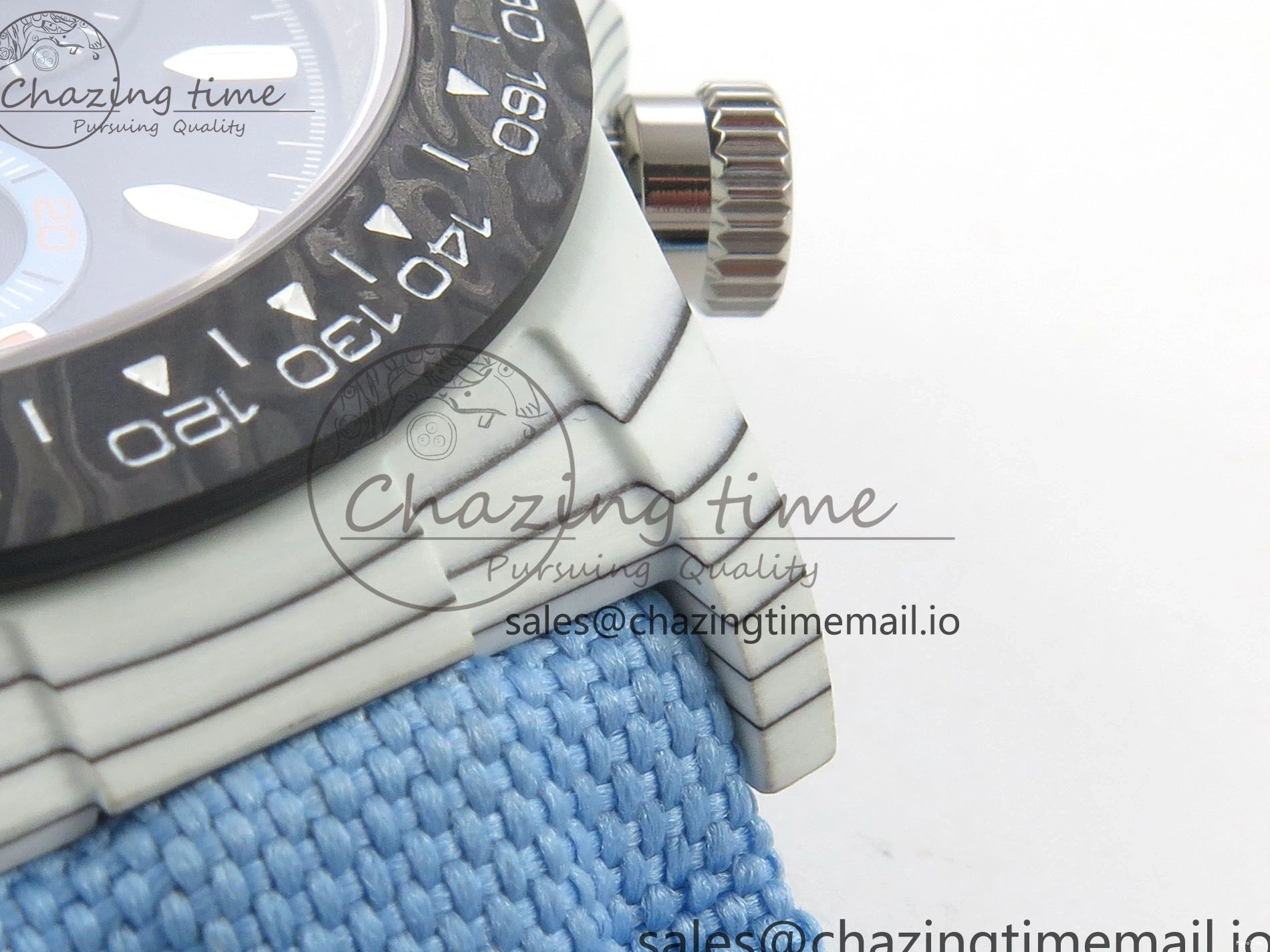 MiroTime 0403 Attractive Daytona DIW Carbon Case and Bezel DIWF Edition Black Dial on Blue Nylon Strap A 71
